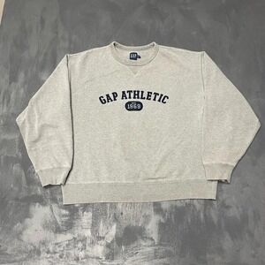 Vintage Athletic Pullover Sweatshirt Men XL Grey 2000s GAP